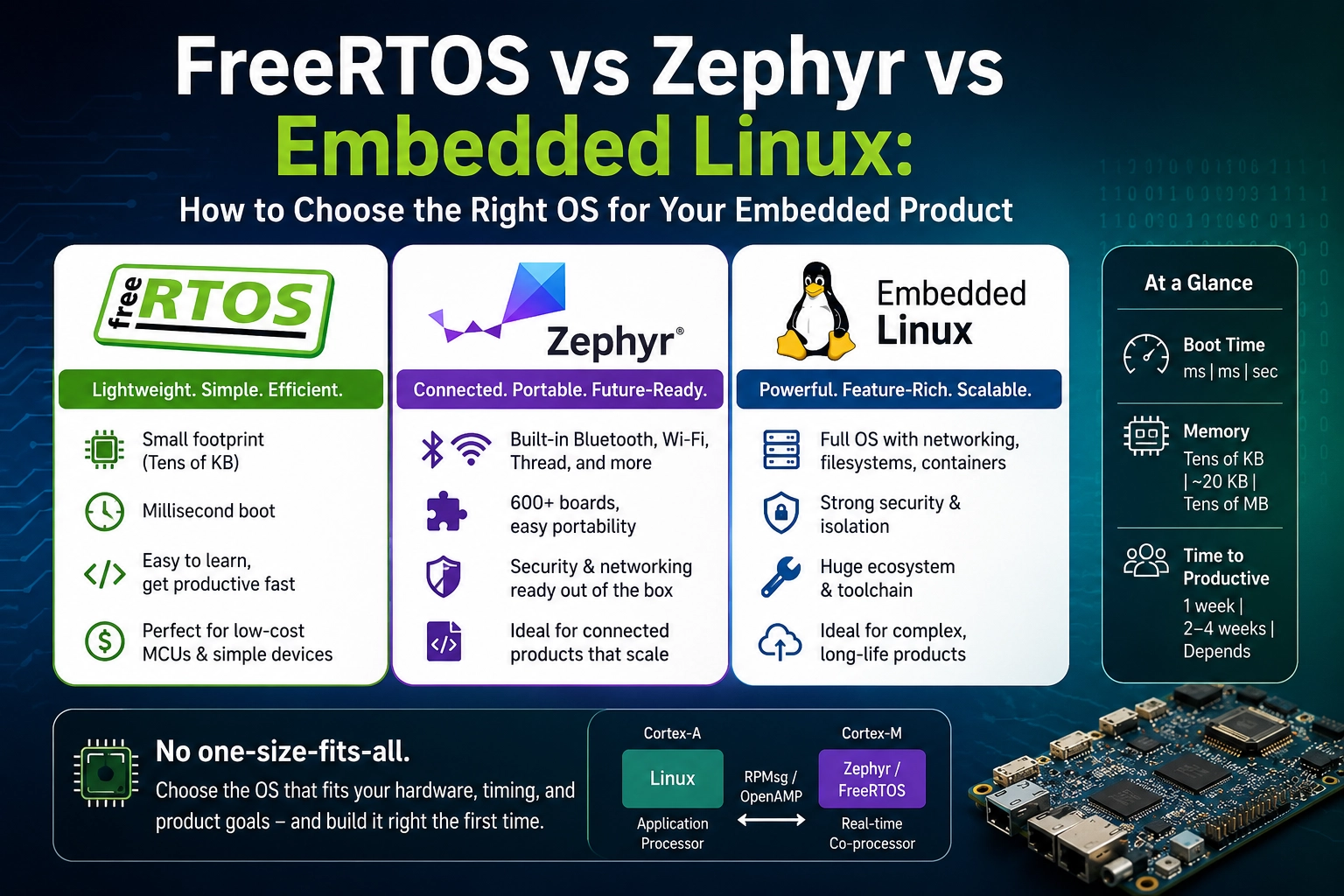 FreeRTOS vs Zephyr vs Embedded Linux